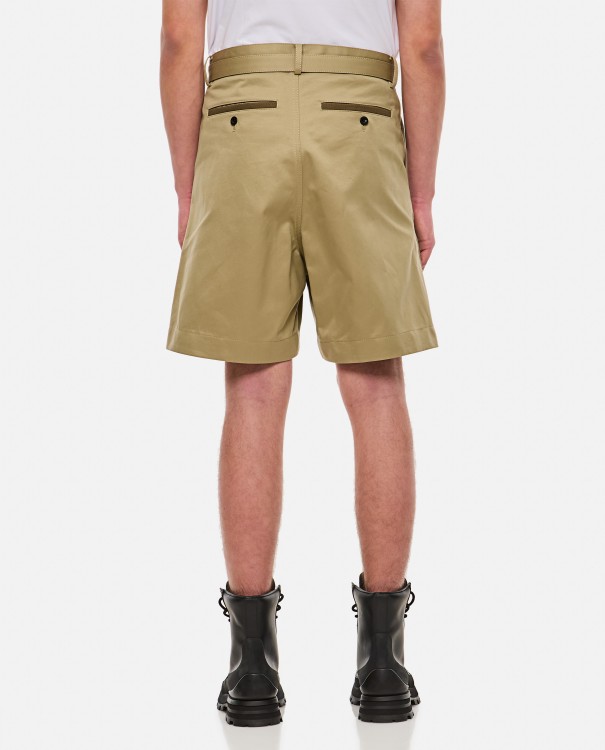 Shop Sacai Cotton Chino Shorts In Brown
