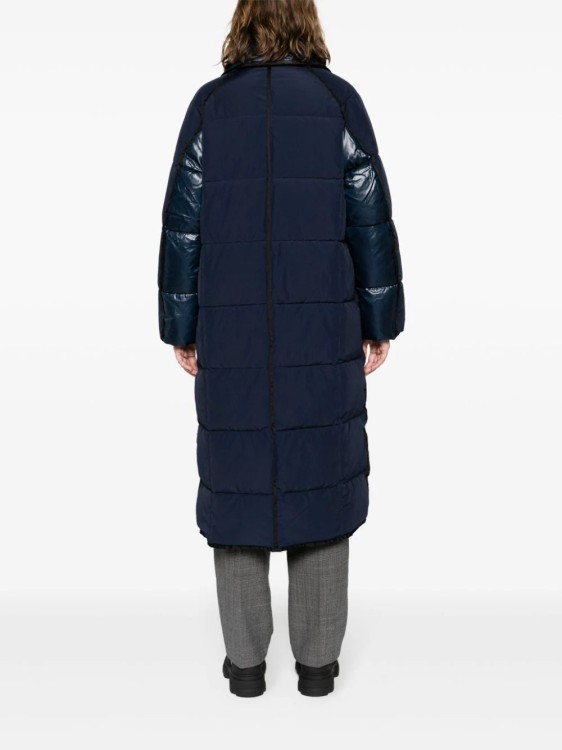 Shop Ganni Quilted Puffer Coat In Blue
