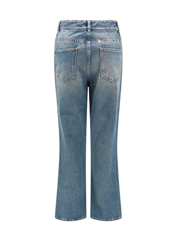 Shop Givenchy Cotton Boot Cut Jeans With 4g Chain In Blue