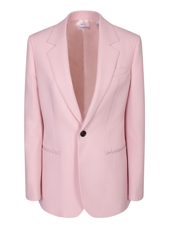 Shop Burberry Wool Jacket In Pink