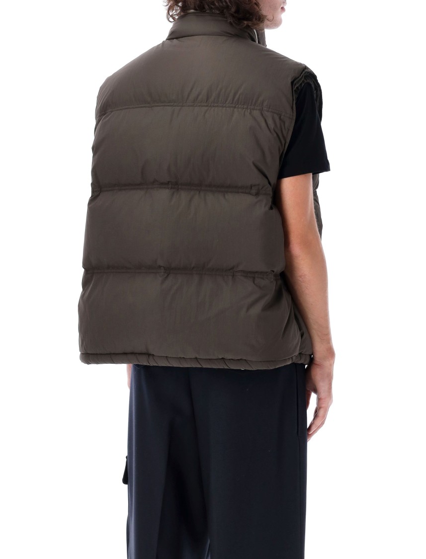 Shop Ami Alexandre Mattiussi Ami Logo Down Vest In Brown