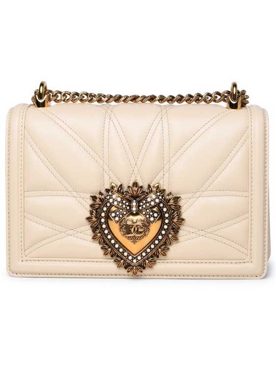 Shop Dolce & Gabbana Cream Leather Bag In Neutrals