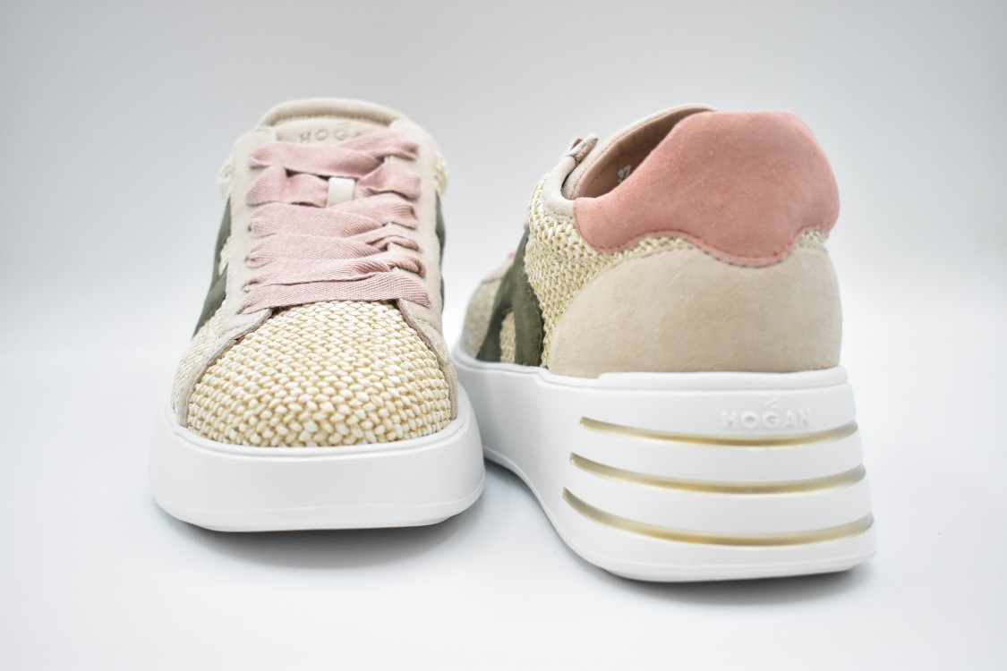 Hogan Rafia Sneakers In Neutral