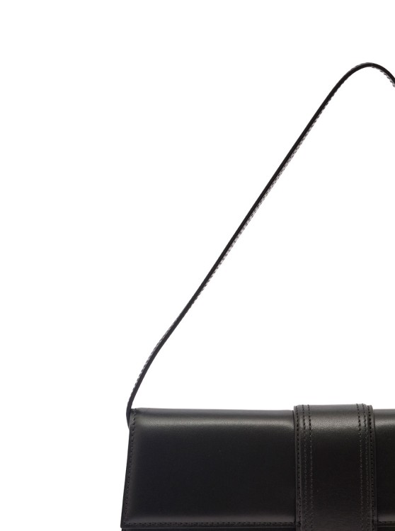 Shop Jacquemus Le Bambino Long' Black Handbag With Removable Shoulder Strap In Leather