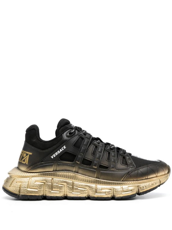 Versace Black Trigreca Gold Sneakers