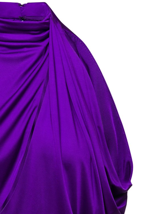 Shop Versace Purple Halterneck Top With Diagonal Cut-out In Viscose