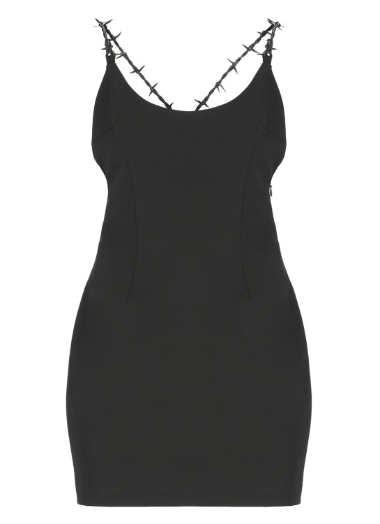 Heron Preston Black Stretch Polyester Blend Mini Dress In Black