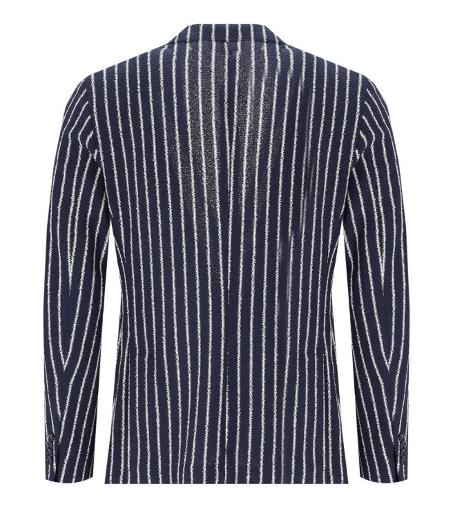 Shop Manuel Ritz Gully Blue Pinstripe Single-breasted Jacket