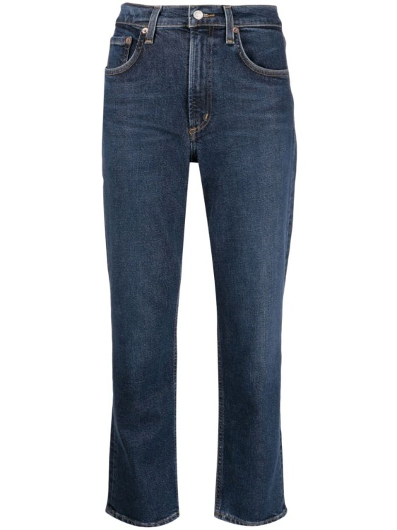 Agolde Kye Straight-leg Cropped Denim Jeans In Blue