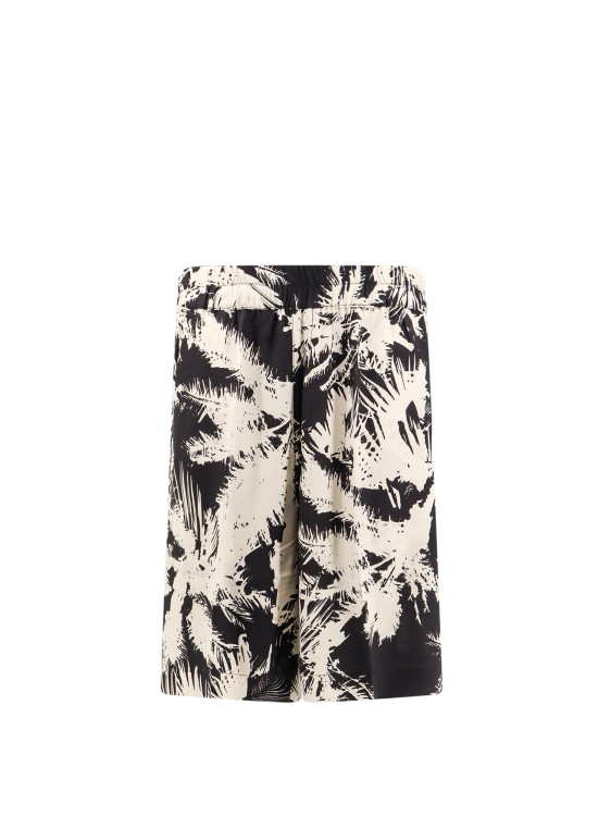 Shop Laneus Viscose Bermuda Shorts With Floral Print In Grey