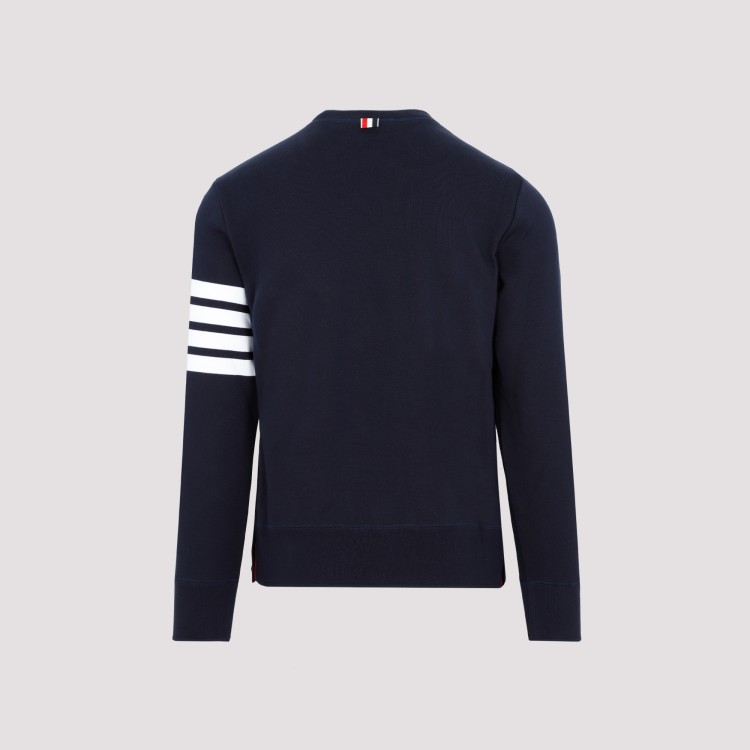 Shop Thom Browne Navy Cotton Classic 4-bar Sweatshirt In Blue