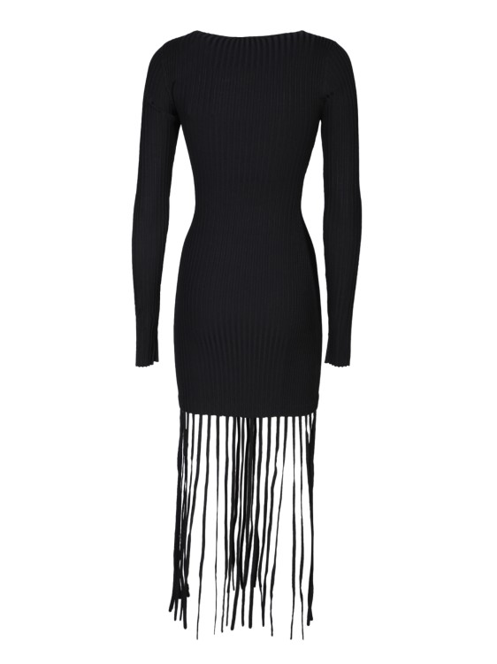 Shop Ganni Melange Knit Black Dress