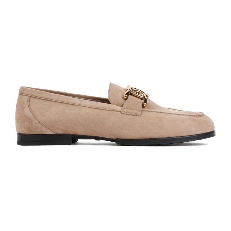 Shop Tod's Beige Cappuccino Suede Leather Loafer In Brown