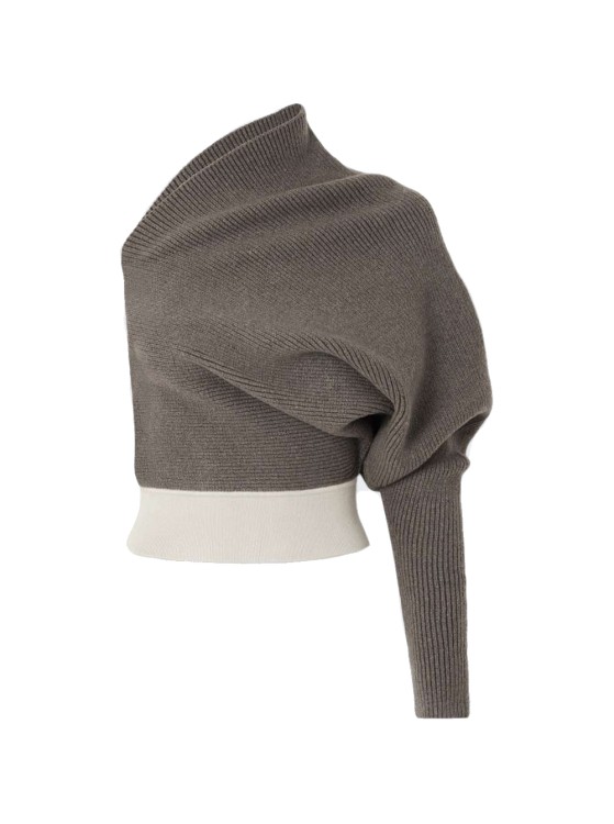 RICK OWENS ONE SLEEVE CASHMERE TOP