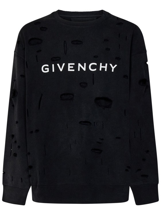 Shop Givenchy Black Brushed Cotton Sweatshirt