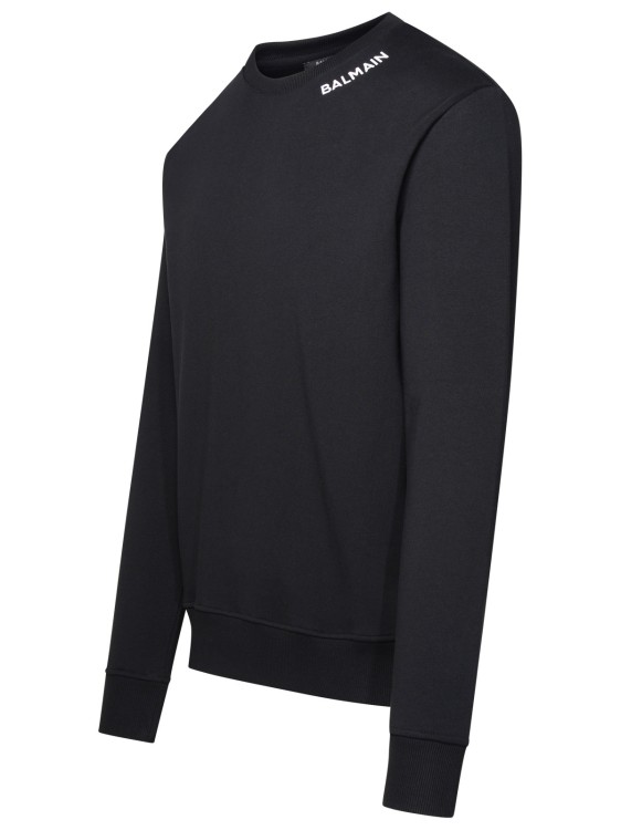 Shop Balmain Neck Logo Sweatshirt In Black