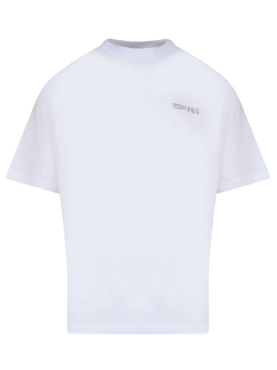 Shop Marcelo Burlon County Of Milan Organic Cotton T-shirt With Frontal Logo Print In White