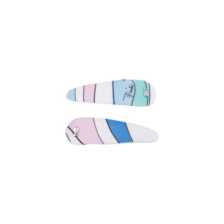 Pucci Geometric-printed Hair Clips (set Of Two) In Pink