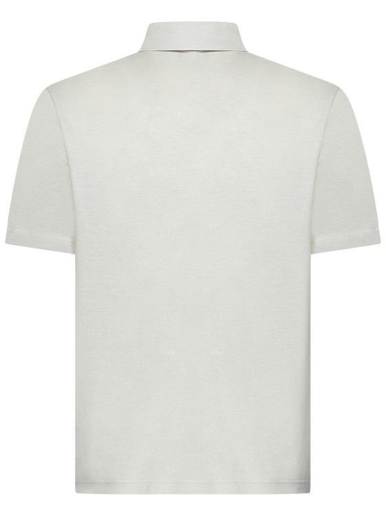Shop Herno Cotton Crepe Voile Jersey Short-sleeved Polo Shirt In White