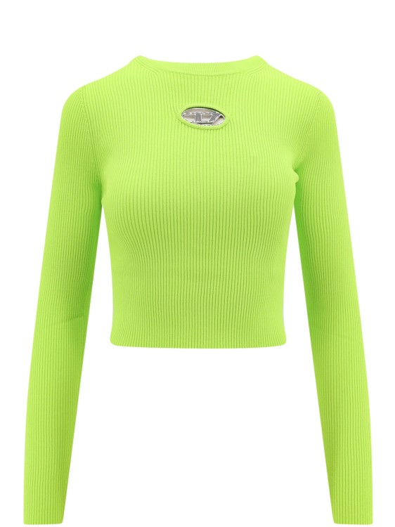Shop Diesel Ribbed Viscose Sweater In Green
