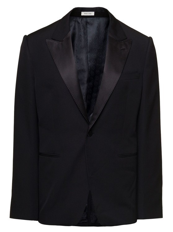 Shop Alexander Mcqueen Black Single-breasted Jacket With Notched Revers In Wool