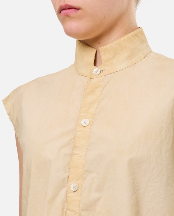 Shop Quira Sleeveless Cotton Shirt In White