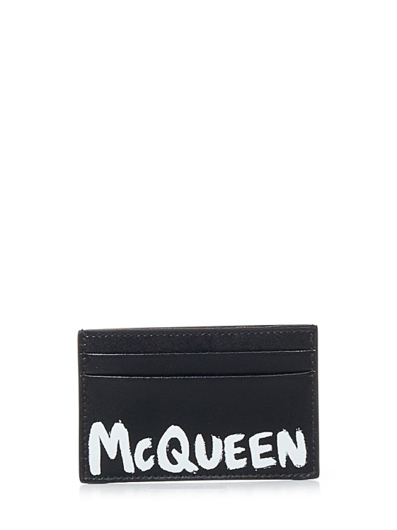 Shop Alexander Mcqueen Black Calf Leather Card Holder
