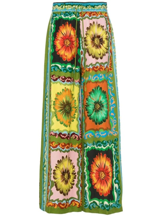 Shop Alemais Disco Daisy Floral-print Trousers In Multicolor