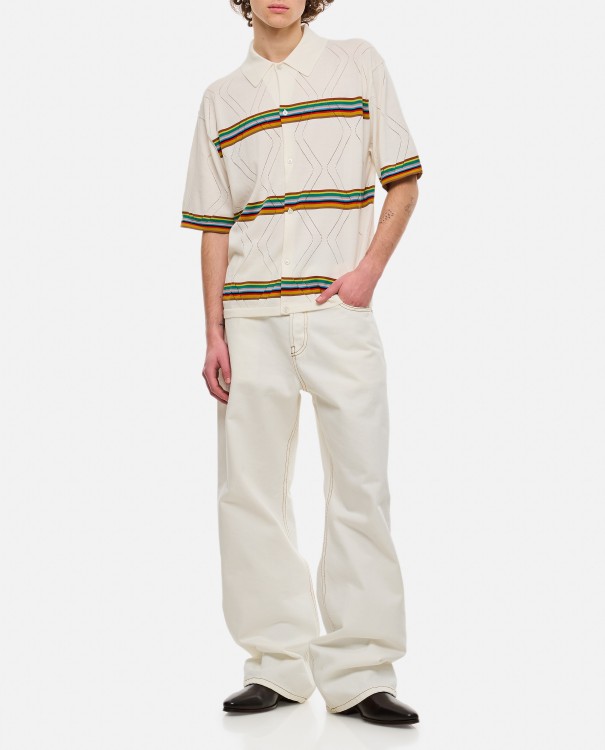Shop Paul Smith Knitted Ss Shirt In Neutrals