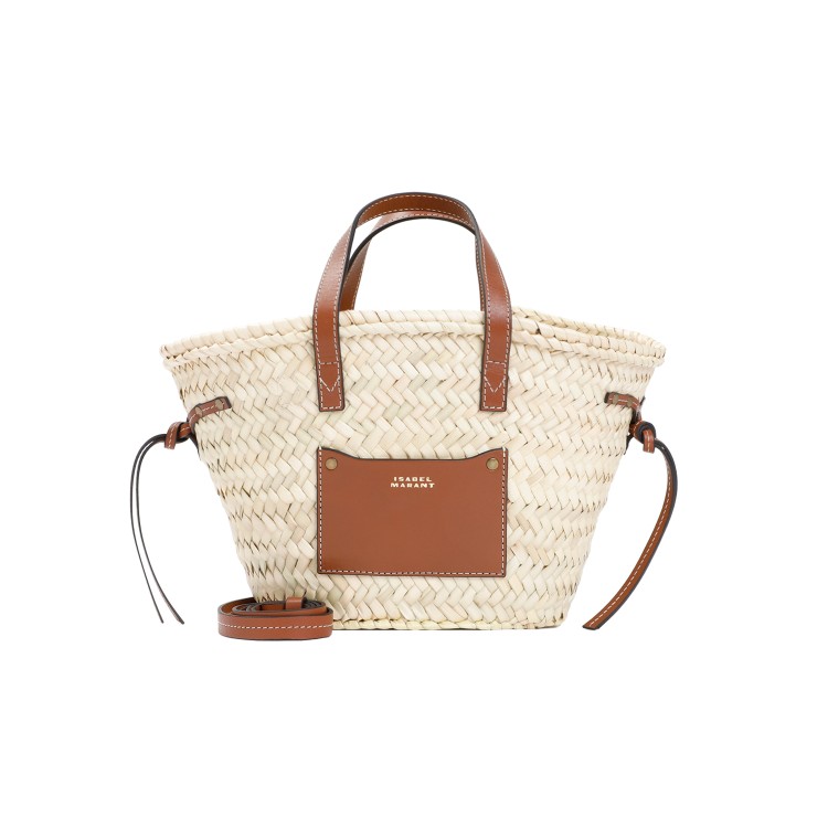 Shop Isabel Marant Natural Beige Straw Cadix Mini Bag In Neutrals