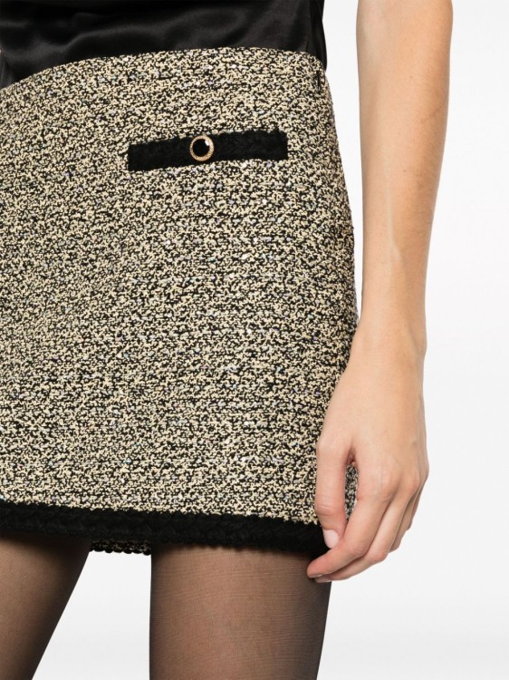 Shop Alessandra Rich Sequinned Tweed Miniskirt In Grey