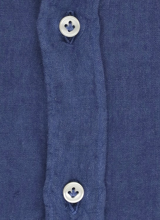 Shop Fay Linen Shirt In Blue