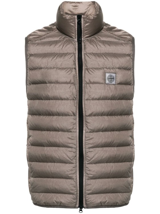 Shop Stone Island Compass-patch Padded Gilet In Brown