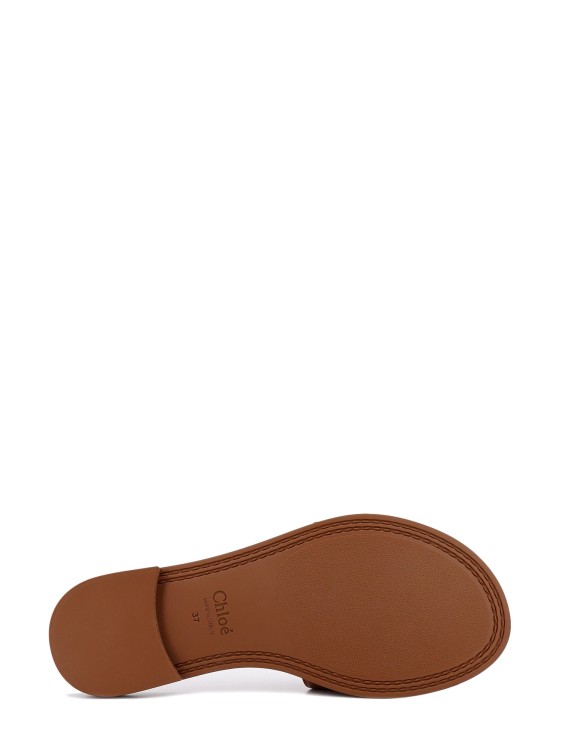 Shop Chloé Leather Slides With Metal Detail In Brown