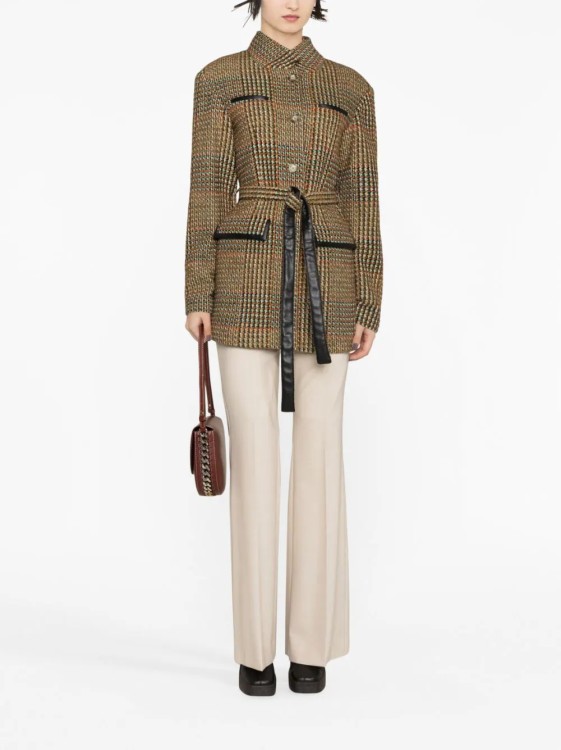 Shop Stella Mccartney Multicolored Tweed Jacket In Brown