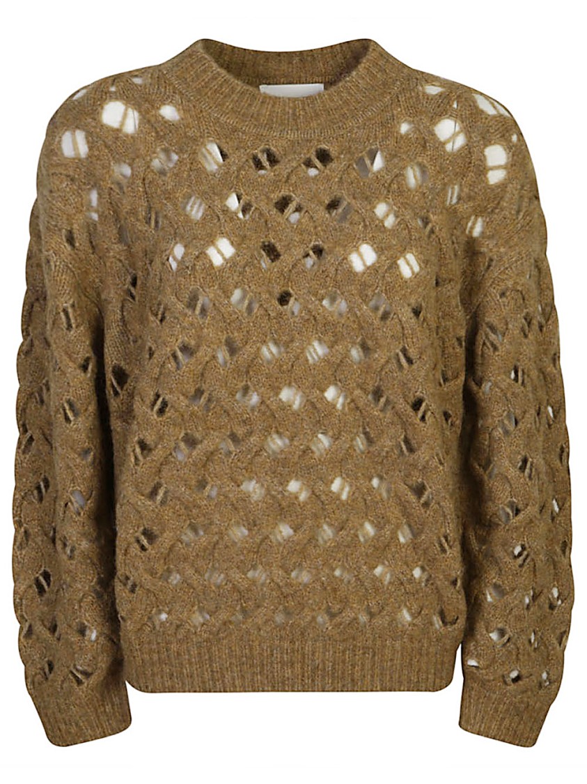 Isabel Marant Étoile Isabel Marant Etoile Aurelia Camel Sweater With Braid Drawing In Brown
