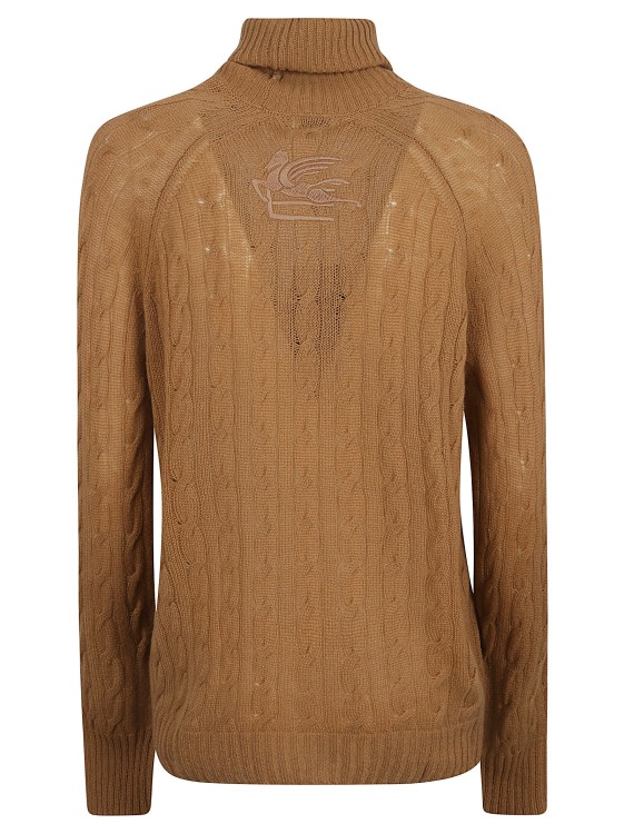 Shop Etro Cable-knit Roll-neck Jumper In Neutrals