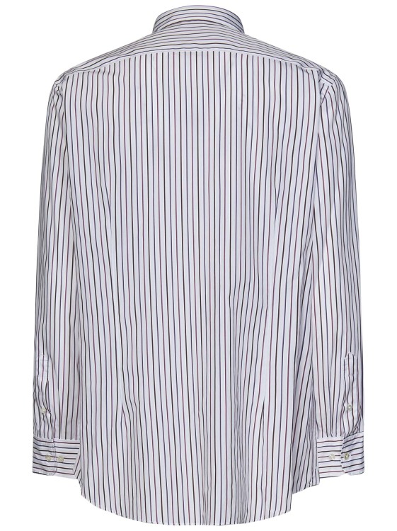 Shop Etro Long-sleeved Striped Pattern Shirt In White