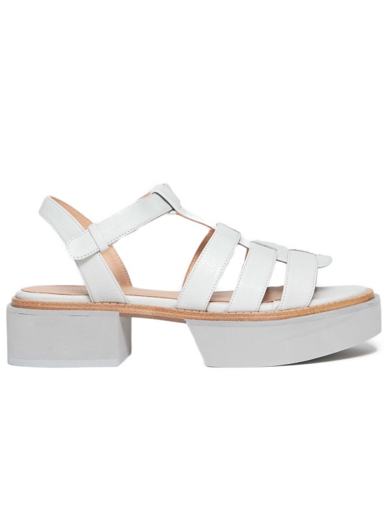 Paloma Barceló Soft Powder-colored Nappa Leather Sandals In White