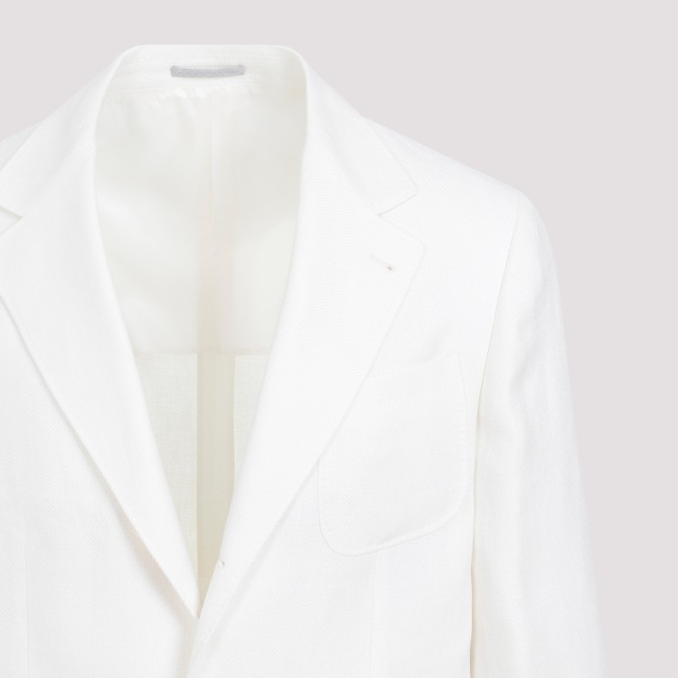 Shop Brunello Cucinelli Off White Linen Suit