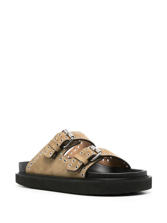 Shop Isabel Marant Double Buckle Slippers In Black