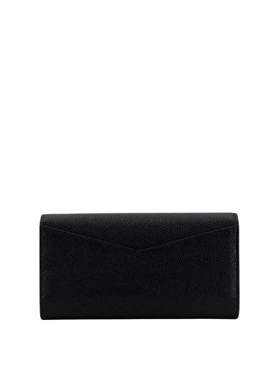 Shop Thom Browne Leather Wallet With Logo Print In Black