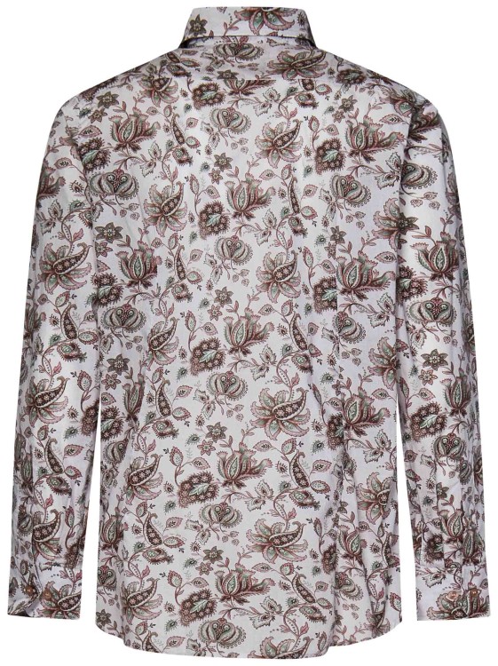 Shop Etro Long-sleeved Paisley Print Shirt In White