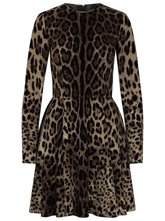 Dolce & Gabbana Leopard Dress In Brown
