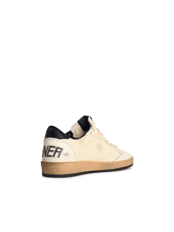 Golden Goose Women's Ball Star Sneakers In White Nappa Leather With Black Leather Star And Heel Tab In Neutrals