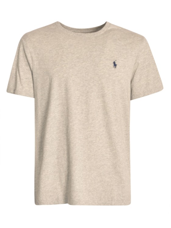 Shop Polo Ralph Lauren Grey Cotton Polo Pony Embroidered T-shirt