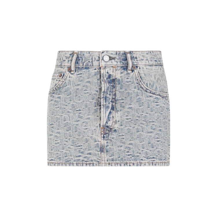 Shop Acne Studios Blue Cotton Skirt In Grey