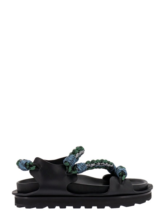 JIL SANDER LEATHER SANDALS WITH BRAIDED ROPE BANDS,76fc2b70-0f20-c7e1-1d0a-884ee73a2785