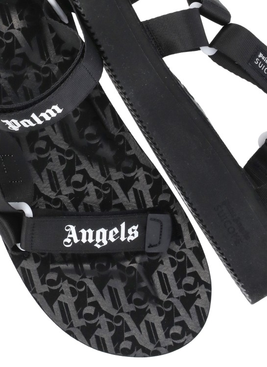 Shop Palm Angels X Suicoke Depa Sliders In Black