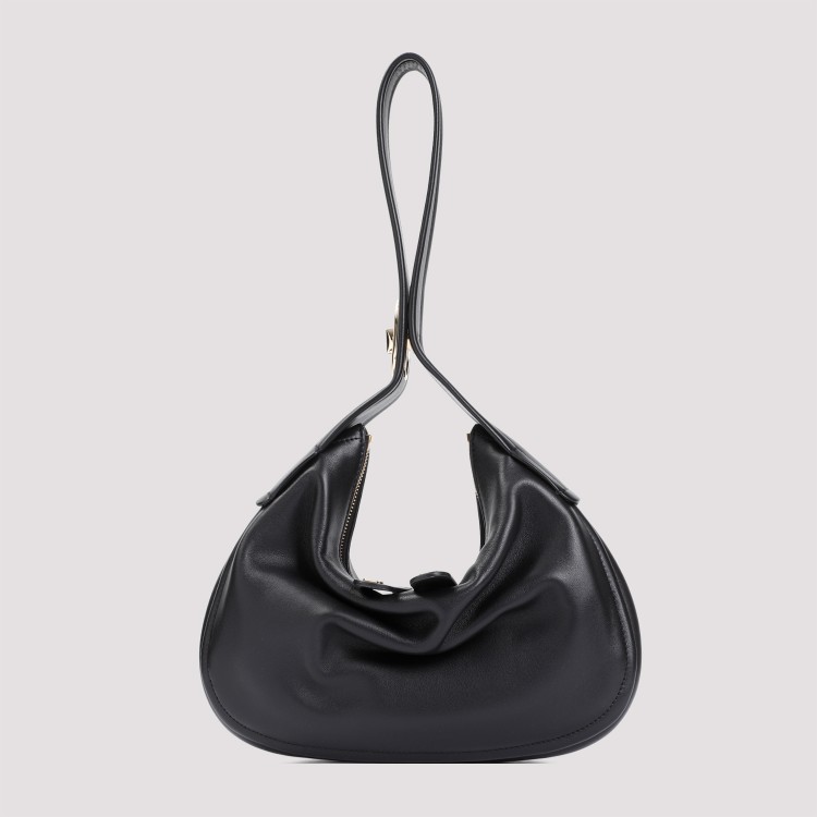 ショルダーバッグ・ポシェット VALENTINO Valentino Garavani Go-Hobo Small Leather Bag Valentino Garavani Valentino Black Leather Go-hobo Small